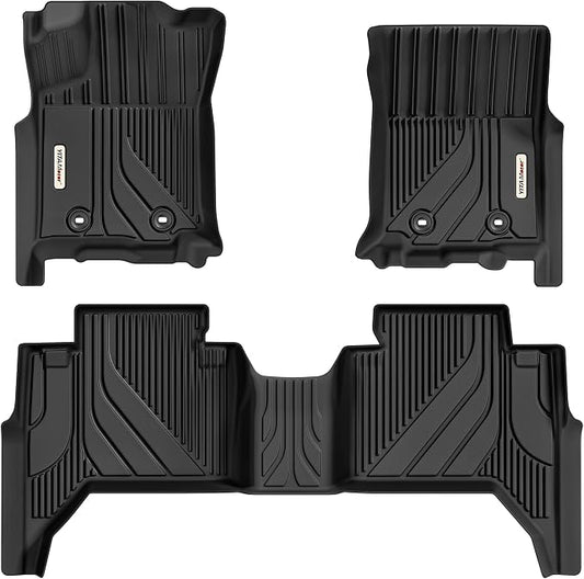 YITAMOTOR Floor Mats for Toyota Tacoma 2016-2023 Double Cab Automatic, Custom Fit All Weather Anti-Slip TPE Rubber Mat, Toyota Tacoma Accessories SR/SR5/TRD/Limited/Trail Floor Liner, 1st & 2nd Row