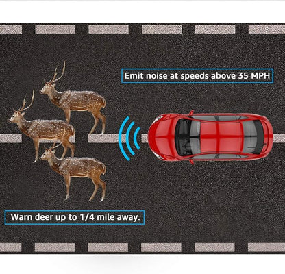 4 Pcs Car Deer Whistle, Save A Deer Whistles Deer Warning Devices Units for RVs Vehicles Motorcycles, Dual Construction Automotive Safety Kits Gifts with Extra Tapes - Transparent