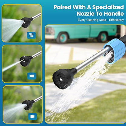 Car Wash Foam Gun for Garden Hose, Foam Cannon Kit with Microfiber Wash Mitt, Extra Nozzle, 3 Spray Modes & 50% Higher Water Pressure, Hose Foam Blaster for Cars, Trucks, RVs, Motorcycles