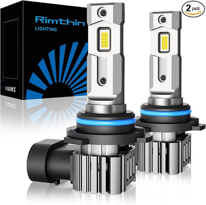 rimthin 9005 Bulbs, Super Bright 6000K Cool White 9005 Fog Bulb with Cooling Fan, IP67 Waterproof, Pack of 2