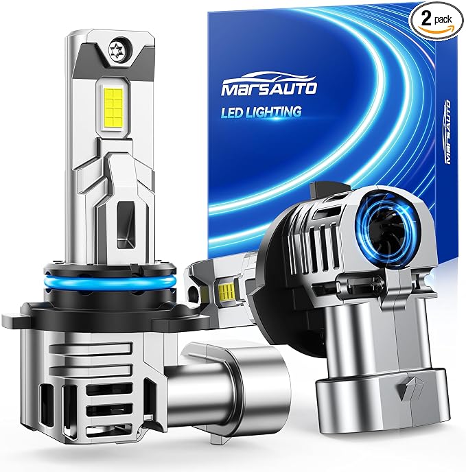Marsauto M2P Series 9005 LED Bulbs, 1:1 Mini Size 9005/HB3 Light Bulbs, 50,000LM Ultra Bright 6500K Fog Light, No Adapter Required, Plug and Play Replacement, Pack of 2