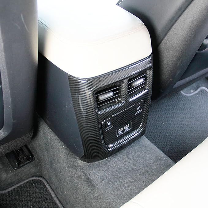 Crosselec Carbon Fiber Rear Armrest box A/C Outlet Vent Trim for Dodge Charger 2011+/Chrysler 300 2015-2021