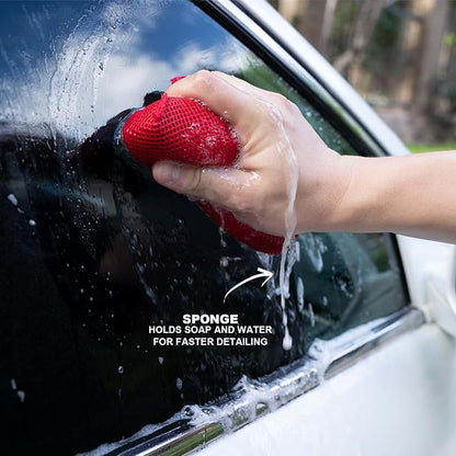 2 Pcs Fine Grade Clay Scrubber for Auto Detailing and Car Detailing, Clay Sponge Decontaminates Debris, Painted Surfaces, and Road Grime Efficiently and Easily, Enhance Gloss and Color Depth