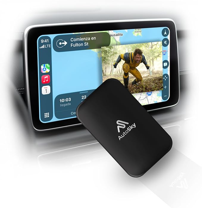 AUTOSKY LITE Box Dual Plus 2026 – Wireless CarPlay & Android Auto Adapter – Dual WiFi Module – Netflix & YouTube Support – Stable Connection, No Reconnect Needed