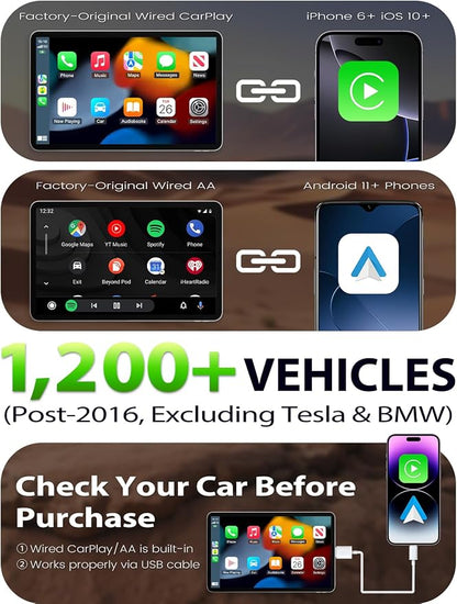 Wireless CarPlay Adapter, Fast Auto Connect, No Lag, Easy Device Switching for 2 Phones, Plug & Play, 5GHz WiFi, Compatible with iPhone 6 or Above
