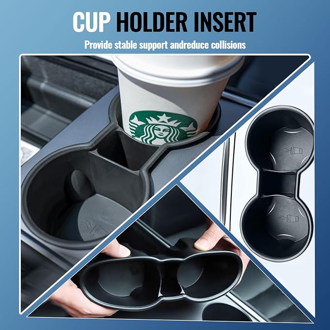 6PCS Center Console Organizer Tray for Tesla Model Y 2021 2022 2023 2024, Interior Accessories Armrest Storage Tray Hidden Storage Box Cup Holder (6PCS)