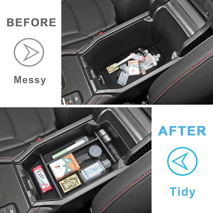 PIMCAR Center Console Organizer for 2023-2025 2026 Honda Accord 11th Gen Durable ABS Plastic Armrest Storage Tray-Black Liner Trim Accessories