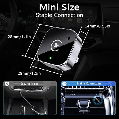 Wireless CarPlay Adapter 2026 Upgraded,CarPlay & Android Auto 2-in-1, Mini USB Design for Cars with Wired CarPlay,Fast Auto-Connect,Plug & Play,for Apple iOS 10+, Android 11+ Version