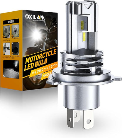 OXILAM H4/9003/HB2 Bulb for Motorcycle Hi/Low Beam, 800% Brighter, 9003 Bulb 6000K Cool White, 1:1 Halogen Size, Plug and Play, Pack of 1