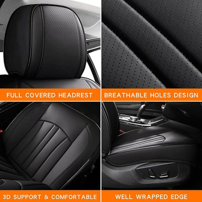 MINGBRON Front Car Seat Covers,Car Seat Protector Waterproof,Seat Covers Front Set, Car Seat Protectors,Automotive Seat Covers Fit for Most Cars Black