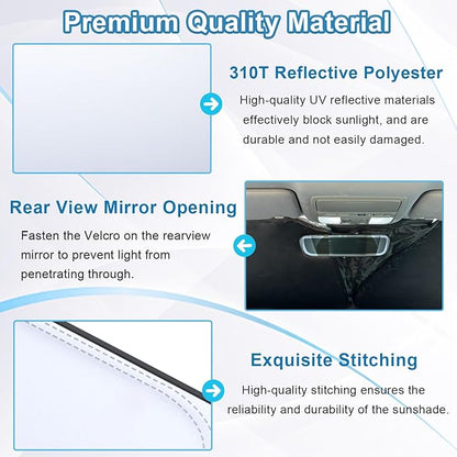 Premium Car Windshield Sun Shade for 2018-2022 Honda Accord Front Window Sun Visor Reflector 310T Thickened Blocks UV Rays Foldable Sunshade Car Interior Protection Accessories