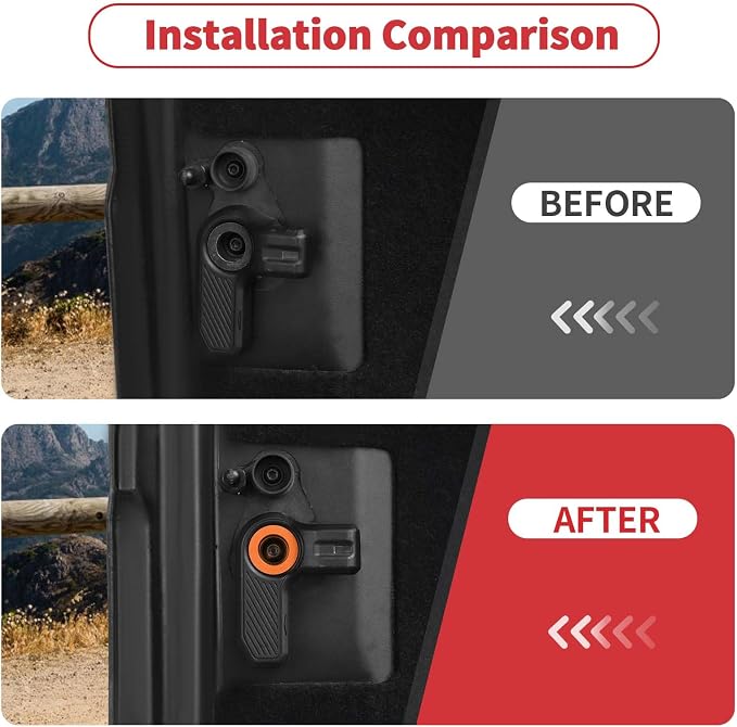 Linskip Freedom Panel Latch Trim Kit Compatible with 2021-2024 2025 Ford Bronco Accessories Orange, Hardtop Roof Handle Bult-in Aluminum Cover Set for Bronco Interior Accessories 4Door
