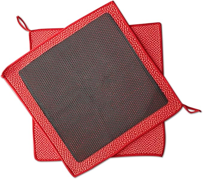 2pcs Clay Towels (12 * 12 in), Fine Grade Microfiber Towels for Car Detailing, DIY Detail Clay Bar Alternative