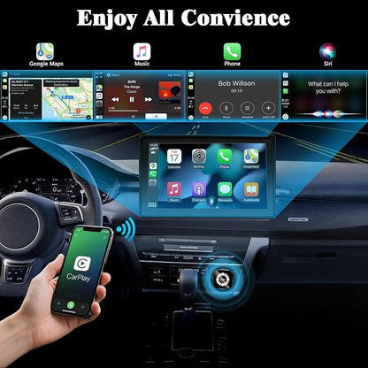 4-in-1 Wireless CarPlay Screen Mirroring Adapter for Apple CarPlay/Android Auto, 2026 Upgraded AirPlay MirrorLink Adapter, CarPlay Dongle Convert Wired to Wireless, Type C Extension, Plug & Play