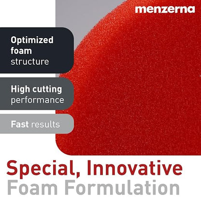 MENZERNA 6 Inch Polishing Pad Heavy Cut for Scratch Repair I Body Repair and Detailing Pads with Safety Edge & Velcro Attachment I Washable & Long Lasting I Thin Pad with Hole for Anti Heat Build-Up