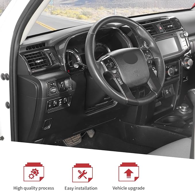 JeCar 31pcs Full Set Carbon Fiber Interior Trim Kit for 2010-2019 Toyota 4Runner Interior Accessories