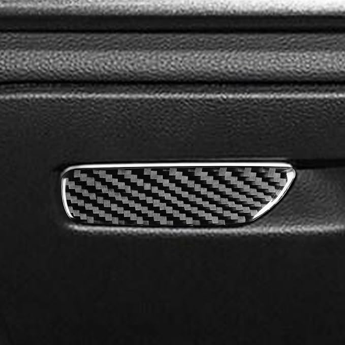 Real Premium Carbon Fiber Sticker Compatible with Audi A3 S3 RS3 8V 2013 2014 2015 2016 2017 2018 2019 Car Glove Box Storage Box Handle Switch Decor Trim Auto Interior Accessories Style B Black