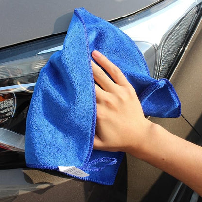 Microfiber Cleaning Cloths Car Wash Drying Towel Rags Home Essential Cleaner Cloth for Dusting Furniture Cleaning Window Dish Packs High Absorbent Lint Free (12"x12") Blue -12 Pack