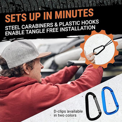 Truck Bed Cargo Net – 4 x 6 Foot, Heavy-Duty Elastic Mesh with 12 Black Clips and Storage Bag for Pickup for Cargo Netting, Securing Loads in Trailers, SUVs & Roof Racks