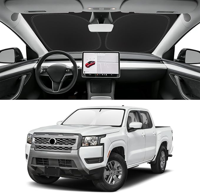 Custom Fit Windshield Sun Shade for Nissan Frontier 2022-2026, Blocks UV & Heat, Front Window Sunshade Accessories, Easy Fold & Store Keep Your Car Cooler