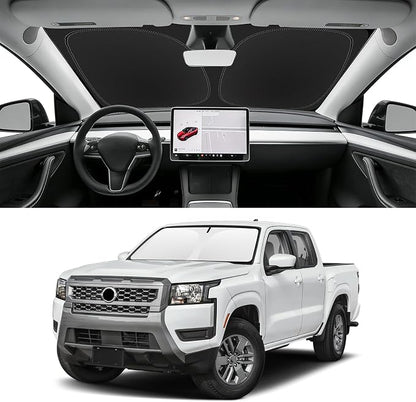 Custom Fit Windshield Sun Shade for Nissan Frontier 2022-2026, Blocks UV & Heat, Front Window Sunshade Accessories, Easy Fold & Store Keep Your Car Cooler