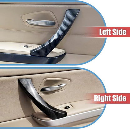 Compatible with BMW 3 Series Door Handle Replacement E90/E91/E92/E93 2004-2011,6PCS Left Right Passenger Interior Door Pull Handle for 318i,320i,323i,325i,328i,330i,335i(Carbon Fiber Pattern)