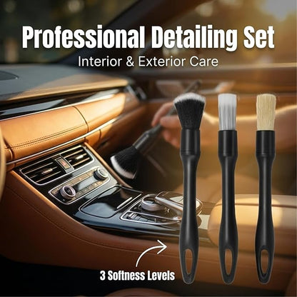 8-Piece Car Interior & Exterior Cleaning Kit - 160g Gel (128% More Than 70g), Boars Hair Brushes, Ultra-Soft Detail Brush, Microfiber Cloths, Duster | for Auto/Truck/SUV