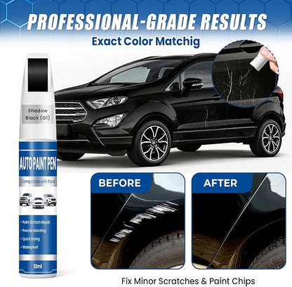 Touch Up Paint for Cars Shadow Black (G1), Compatible with Ford F-150/Explorer/Mustang/Ranger/Escape/Edge, 2-in-1 Car Scratch Repair Pen, Exact Color Match, Waterproof & Quick Dry