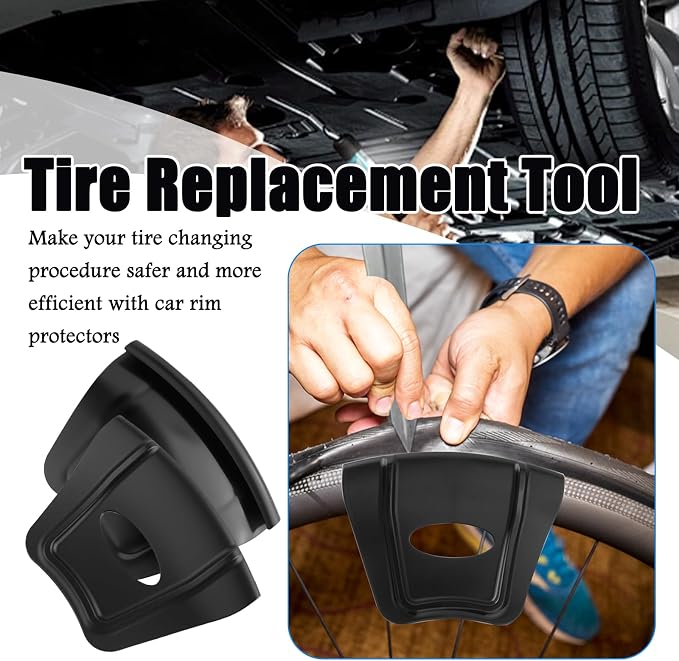 Junecarp 2PCS Rim Protector for Car Wheels,Non-Slip Wheel Rim Protector with Double Rib & Finger Hole Design,Professional Motorcycles Tire Rims Protectors for Tire Replacement and Repair