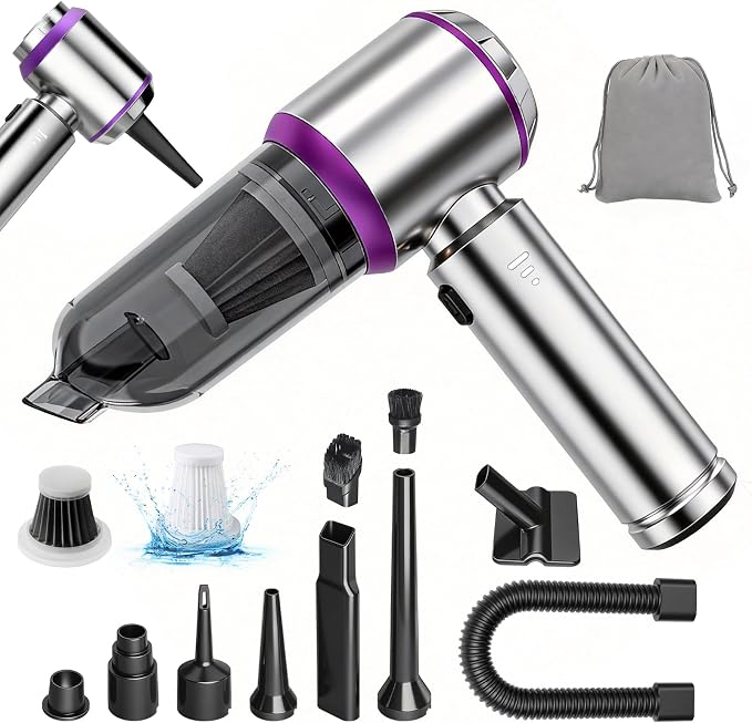 Cordless Handheld Car Vacuum, 22000PA Strong Suction Mini Vacuum, 100000 RPM Brushless Motor, 4-in-1 Portable Vacuum for Car Detailing, Pet Hair, Home, Office, Sofa, Carpet, Stairs, Couch