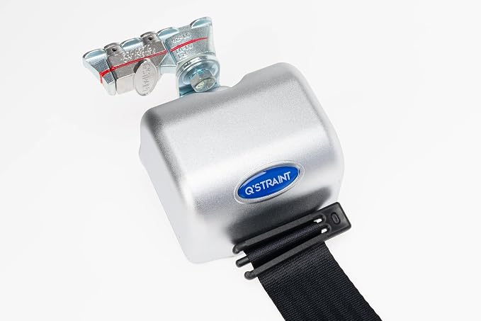 Q'Straint Q8-6326-A1-T Retractable Occupant Securement Kit | Dual L-Track Floor & Wall Anchorage Fittings | Manual D-Ring Height Adjuster | for Transit Vans, Buses & Paratransit