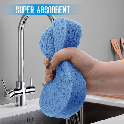 3PCS Car Wash Sponge, Heavy Duty Car Sponges for Washing, Car Accessories Large Sponges for Cleaning, Automotive Cleaning Supplies, Eco Friendly Sponge (7.68 x 3.74 x 1.38 Inch), Blue
