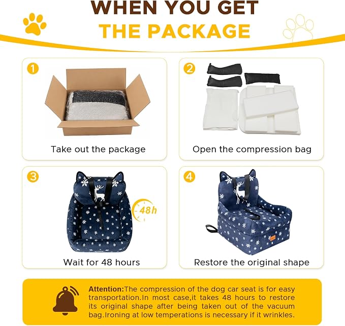 Dog Booster Car Seats for S/M Dogs Up to 35lbs,Pet Car Seat/Travel Bed with Washable&Removable Cover,Storage Pockets,Dog Safety Belt and Elevated Cushion Fits in Front/Back Seat