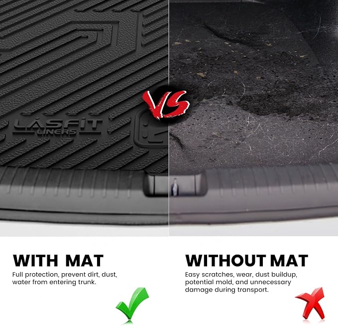 LASFIT Cargo Mat for Audi Q5/SQ5 2018-2025(Include Q5/SQ5 Sportback), Custom Fit All-Weather TPE Trunk Mat for Audi Accessories, Waterproof, Easy to Clean, Black