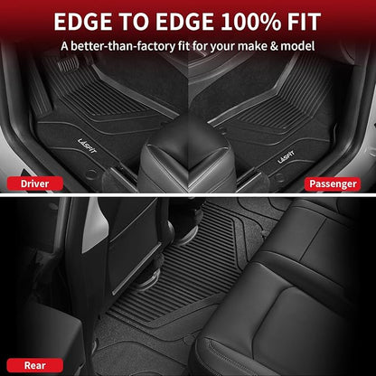 LASFIT 6PCS Floor Mats for Tesla Model Y 2025 2024 2023-2020 5 Seater (Not Fit 7 Seater, Not Fit Juniper), All Weather TPE Custom Fit Floor Liners with Full Set Car Mats & Trunk Mats Accessories