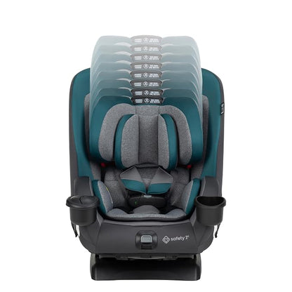 Safety 1st EverSlim 4-in-1 Convertible Car Seat, SecureTech Chest Clip, Ultra-Slim, 4-Mode Infant to Booster, Baby Car Seat, 5-100 lbs, Memory Foam, Fiddlehead