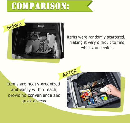 HGWEI Center Console Organizer Compatible with Ford F250/F350/F450 (2017-2022) and Expedition (2018-2024) Interior Accessories Armrest Storage Box Insert Tray, Black(Full console w/bucket seats ONLY)