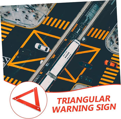 GARVALON 2pcs Emergency Warning Triangle for Vehicles Reflective Safety Sign Design Durable and Construction Essential Roadside Safety Tool for Traffic Situations