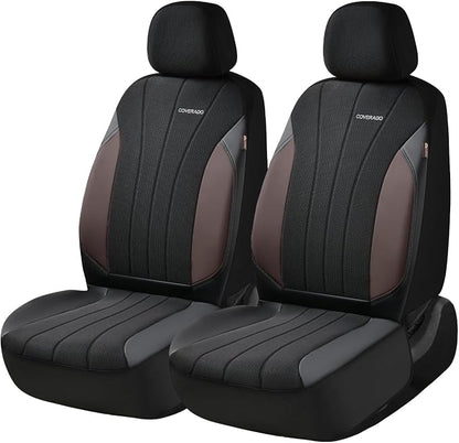 Coverado Seat Covers 5 Seats, Luxury Car Seat Covers Full Set, Automotive Car Protectors, Coffee Auto Seat Covers, Car Accessories Universal Fit for SUVs, Trucks, Sedans
