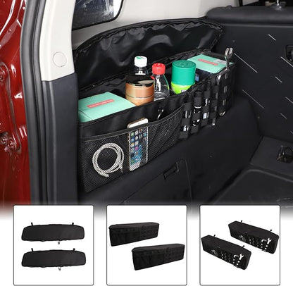 Aunginsy Car Trunk Organizer Compatible with Toyota FJ Cruiser 2007-2021+, 2PCS Left & Right Side Trunk Storage Bags Backseat Hanging Storage Multi-Compartment Oxford Cloth Space Saving Accessories