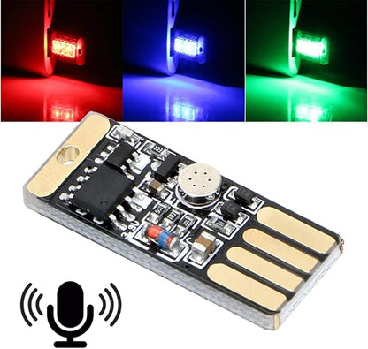 ICBEAMER USB RGB Multi-Color LED Night Light 1-Pack | Voice Control + 1 Touch Color Change, Universal Plug-in Miniature LED for Car Interior and Trunk Ambient Atmosphere