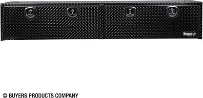 Buyers Products 1721561 Black Aluminum Diamond Tread Topsider Truck Box With Drop Door, 96x13x16 Inch, Weather Resistant, Locking Compression Latch, No Drill Install, Made in USA