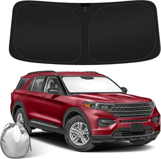 Car Windshield Sun Shade Compatible with 2020 2021 2022 2023 2024 2025 2026 Ford Explorer Accessories Sunshade Custom for Explorer SUV ST XLT, Limited, Platinum Windshield Cover Sun Visor