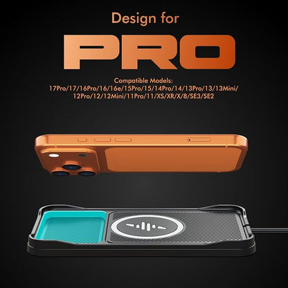Wireless Car Charger,15w Fast Car Wireless Chargers Charging pad Non Slip Charger for Car Wireless Phone Charger for iPhone 17/16/15/14/13/12 Pro, SE3/SE2/XS/X/XR/8, 100cm Cable