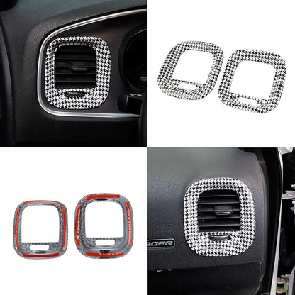 crosselec Black and White Pattern Air Vent Cover AC Outlet Trim kit for Dodge Charger 2015+