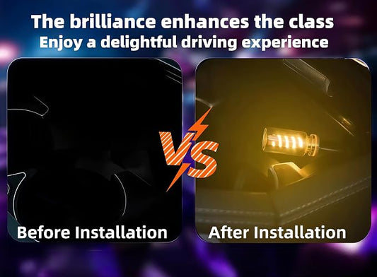 LED Car Interior Light, Touch Control USB Night Lamp, Retro Style Ambient Lighting for Auto, Bedroom, Desk (2PCS Yellow)