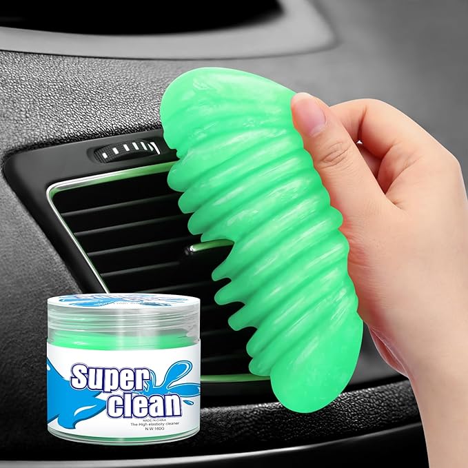 TeSabMi Car Cleaning Gel Car Cleaning Putty Car Putty Car Interior Cleaner Car Slime Car Detailing Kit Car Accessories Gifts for Men Women Stocking Stuffers Green