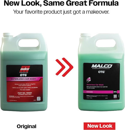 Malco OTG Waterless Car Wash (1 Gal) - 100% Waterless Car Wash Spray/No Water or Bucket Needed/Safe and Effective Cleaning Solution for Cars/Great for On The Go or Regular Use (199401)