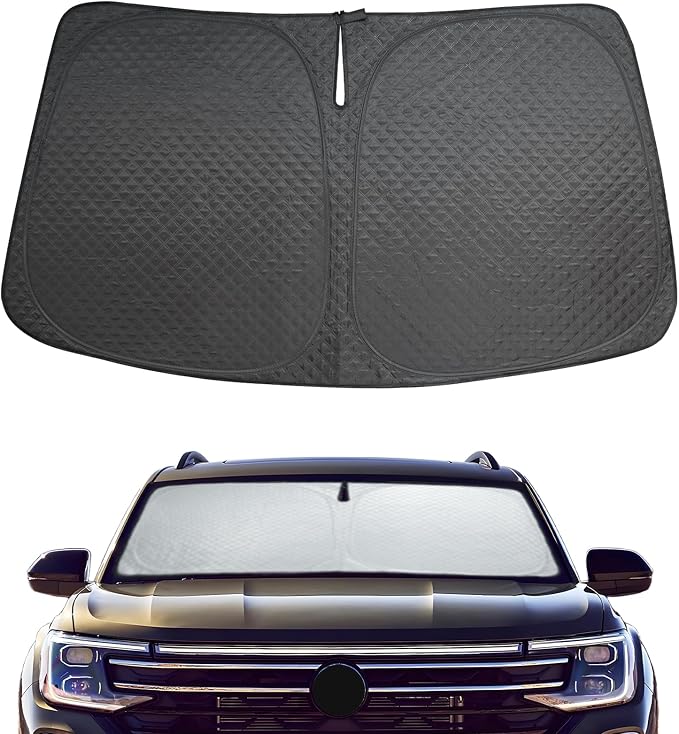 Car Windshield Sun Shade 5 Layers Thick for Volkswagen Atlas 2018-2024 2025 - Front Window Sunshade Sun Visor Accessories - Protector for VW Atlas Vehicle Reflect UV Sun and Heat