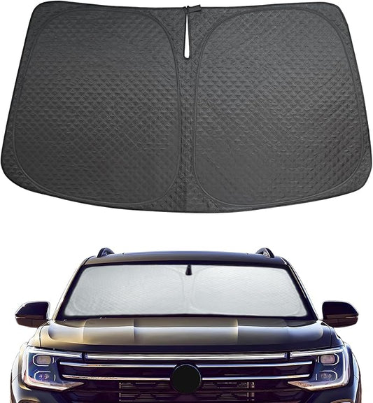 Car Windshield Sun Shade 5 Layers Thick for Volkswagen Atlas 2018-2024 2025 - Front Window Sunshade Sun Visor Accessories - Protector for VW Atlas Vehicle Reflect UV Sun and Heat